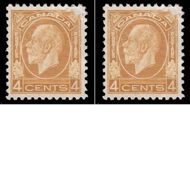 Canada Sc # 198 MH 1932 4 ¢ ocre King George V "Médaillon" Émission