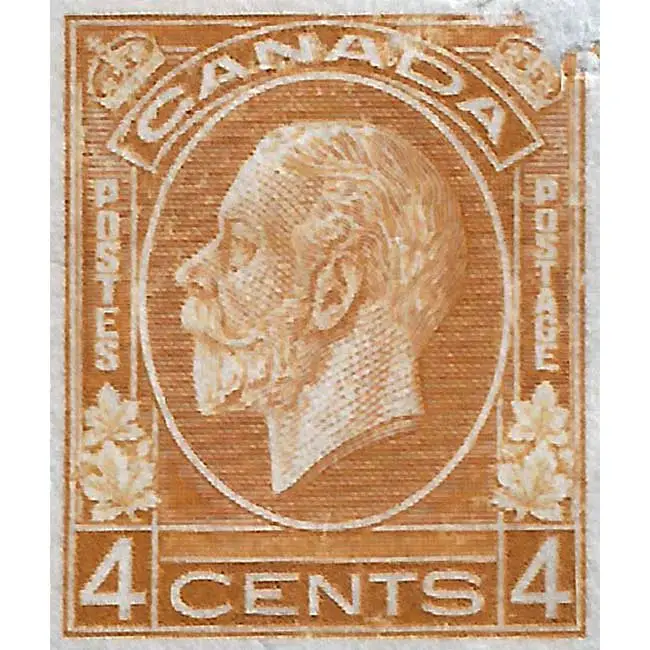 Canada Sc # 198 MH 1932 4 ¢ ocre King George V "Médaillon" Émission