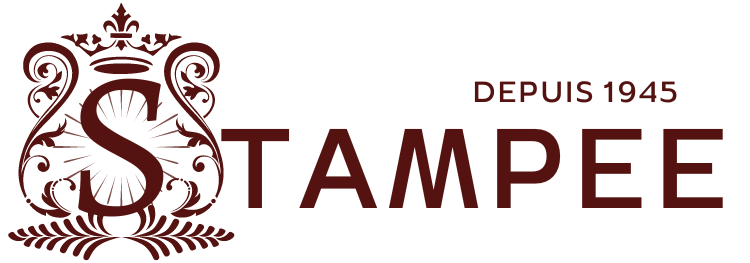 Logo Stampee de couleur rouge